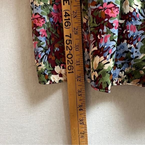 Zara Floral Multicolor Ruched Waist Dress Sz S - Picture 9 of 10